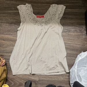 Elle Women's Ruffled Striped Blouse